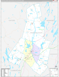 Lewiston-Auburn Metro Area Wall Map Premium Style 2024